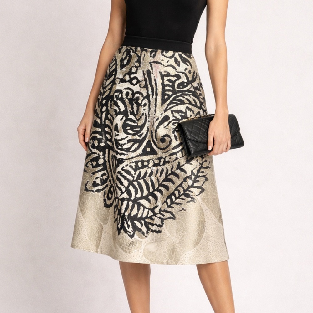 Giambattista Valli Printed Midi Skirt - Elegant Statement Piece Size Small/Med